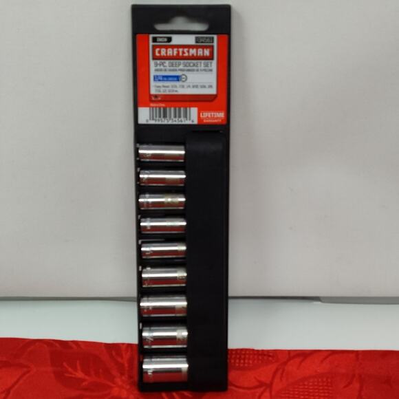 Craftsman 1/4 in. Drive 9 Piece 6 Point Deep SAE Chrome Socket Set - Picture 1 of 6